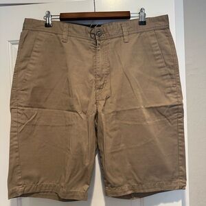 Volcom Men's Brown Flat Front Shorts